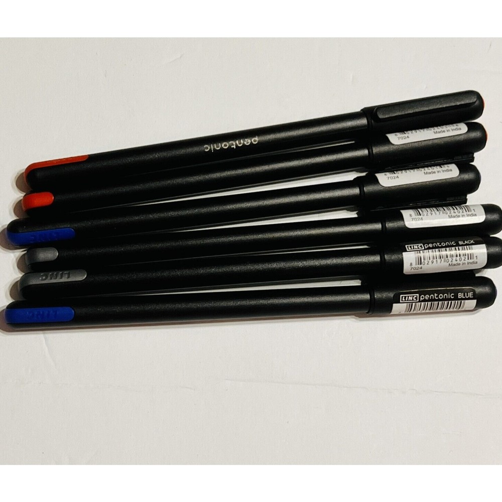 6 pen lot Linc pentonic 2red, 2blue 2black smooth writing collect 7024 india Pic